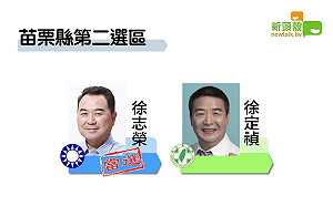 更新》苗栗二 徐志榮9萬1144：徐定楨5萬0629