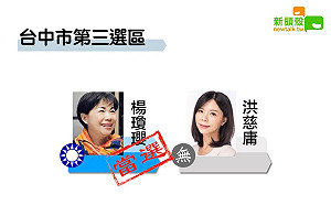 最新》得票88585 中市三國民黨楊瓊瓔自行宣布當選