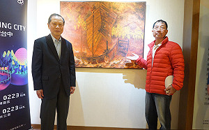 鐵工畫家彭維船個展今天開幕 萬和宮展出「鐵鎚下畫作人生」