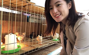 何庭歡探望韓國瑜九隻小雞　成長快速一手無法掌握