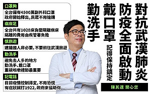 武漢肺炎》陳其邁醫師用2張圖  教你防疫、選口罩