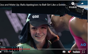 網球／納達爾道歉親吻正妹球僮　球迷：眼裡還有沒有老婆(影)