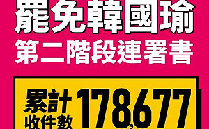 罷韓二階連署9天目標就過半 力拚2月底達30萬