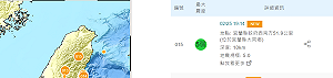 快訊／19：14 宜蘭大同發生5.0極淺層地震  北台灣最高震度5弱