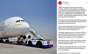 疫情撐不住！阿聯酋航空宣布停飛全球客運航班