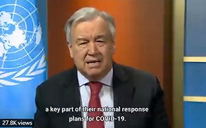 （影）被武漢肺炎困在家中暴力驟增  聯合國秘書長呼籲各國採取行動