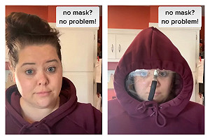 國外女用「2小物」製超狂頭盔　網友笑瘋狂傳：解口罩荒