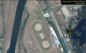 衛星拍攝到金正恩專屬火車 21-23日停靠在北韓元山市