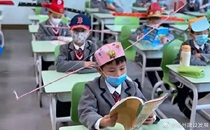 好萌好危險！中國拼復學 杭州一米帽被指有害頸椎