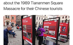 親台也友中!  據傳捷克在4/26樹立天安門屠殺看板  供中國旅客瀏覽