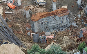 平鎮停車場工地坍塌  １女性工人失聯!