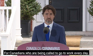 加拿大總理杜魯道  感謝台灣慷慨捐贈口罩