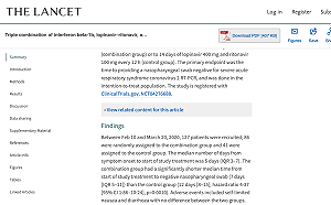 香港研究：武漢肺炎雞尾酒療法 輕症者康復較快