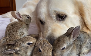 (影)溫柔金金「暖心舉動」讓4兔寶以為是親爸：要保護我們唷！