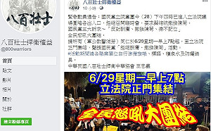 八百壯士颯爽登場！聲援國民黨攻佔立院陳抗活動