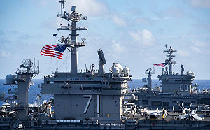 美中較量？ 美軍8天兩度雙航艦演習 中國同日宣佈軍演