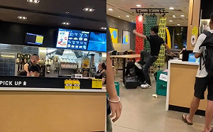 惡男不滿未戴口罩被勸 抓狂打爛香港麥當勞點餐機痛毆店經理狠踹頭