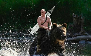 帥！普亭揹疫苗騎俄羅斯熊拯救世界 7.5萬網友喊加油