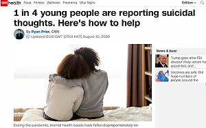 疫情帶來焦慮？美CDC：25%年輕人認真考慮過自殺