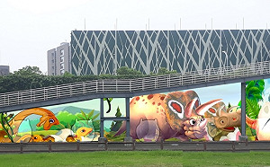 栩栩如生恐龍壁畫！  河濱6處彩繪門等你來尋找