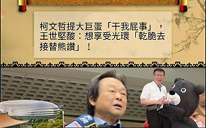 柯P大巨蛋「關我屁事」遭王世堅狂酸  網妙喻：堅酸柯伯