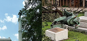 路易斯安那聯邦雕像拆除與否爭論不休 颶風蘿拉直接拔起