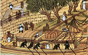 台灣黑熊服侍中國貓熊 議員批北車地下街「熊熊上河圖」極度不尊重