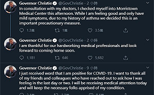 川普染疫幕僚也確診 前新澤西州長證實住院