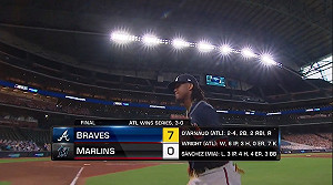 (影)MLB勇士再讓馬林魚吞蛋 3連勝橫掃挺進國聯冠軍賽