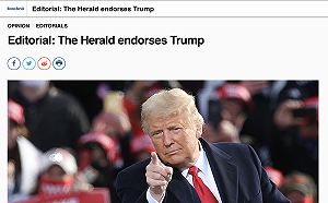 「百年老報」背書挺川普：別讓拜登以進步烏托邦之名揮霍