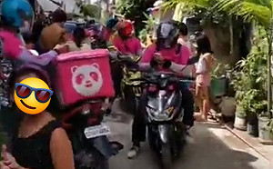 嚇呆了！7歲小女孩訂外送 開門竟見42名熊貓外送員