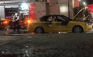 高雄捷運凱旋站前火燒車！排班計程車爆炸起火 駕駛座男子慘成焦屍