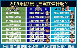 一張圖回顧2020三黨做了什麼?  網:沒有比較沒有傷害