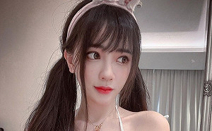 胸前風光藏不住！子涵雙馬尾扮兔女郎