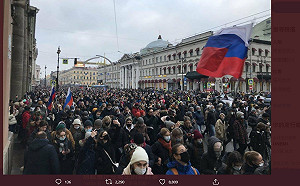 (影)「以鮮血與雪球寫歷史」  俄七十城鎮大規模「反普丁」抗議爆發