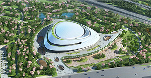 充滿星際科技感!2022杭州亞運電競場館外觀曝光