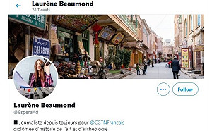 挺新疆虛構記者找到了 為央視法語台前主播