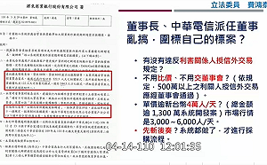 將來銀行總座被逼走？立委爆中華電信硬包標案涉掏空「董事知法犯法」
