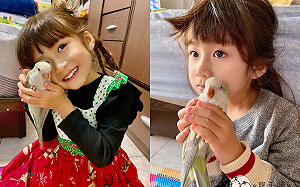 (影)小萌妹「臉撸鸚鵡」示愛　牠「全身石化」：妳開心就好