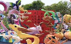 仿書法意象設計12生肖花燈 高市大東國小勇奪國小組燈王