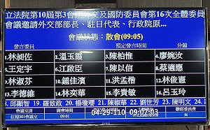 謝長廷不來 外委會5分鐘散會 陳柏惟：班長不爽就翻桌