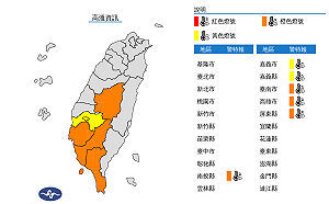 鋒面南下受阻!嘉南高屏6縣市熱飆36°C拉警報