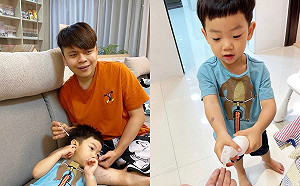 2歲蔡桃貴「防疫小天使」堅持讓蔡阿嘎做1動作！網大讚：太棒了