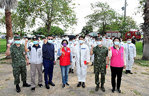 彰化縣啟動快篩站 國軍化學兵進駐大規模清消