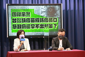 疫苗施打率全球末段班 國民黨要蔡政府給6成覆蓋率時間表