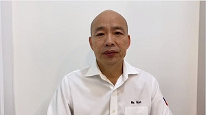 韓國瑜開心Po文分享「郭婞淳東奧奪金照」中央社:請標註照片來源喔