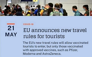 歐盟疫苗護照將正式啟動！接種過這4種疫苗之一的可自由進出.....