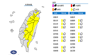 快訊》大雷雨來襲！14縣市大雨特報 氣象局：午後對流旺盛