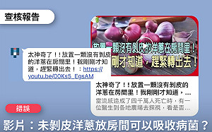 網傳洋蔥放房間可吸附病毒？事實查核闢謠：無效的防疫作法