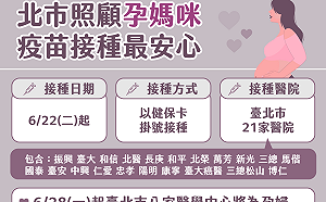 孕婦可赴北市21家醫院接種疫苗 柯：8家醫院開特別門診、可選疫苗